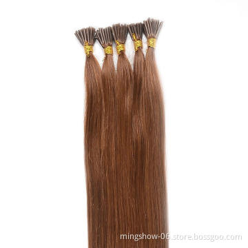 Russian i tip hair extensions silky straight